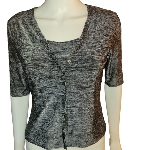 Vintage Max Studio Sweater Set Black Gray M - Picture 1 of 3